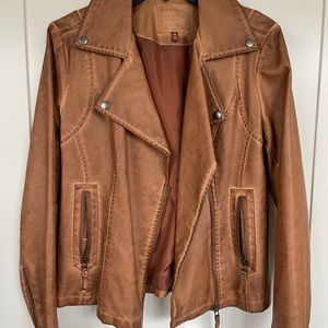 Womens tan/brown leather jacket